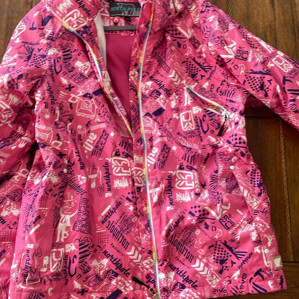 North Pole Ski Snow pink jacket hoodie size M - Picture 2 of 15